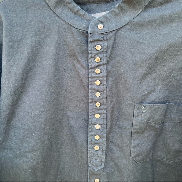 Celtic Ranchwear Grandfather Button Down Irish Linen Band Collar Western 2XL GUC - Picture 4 of 11